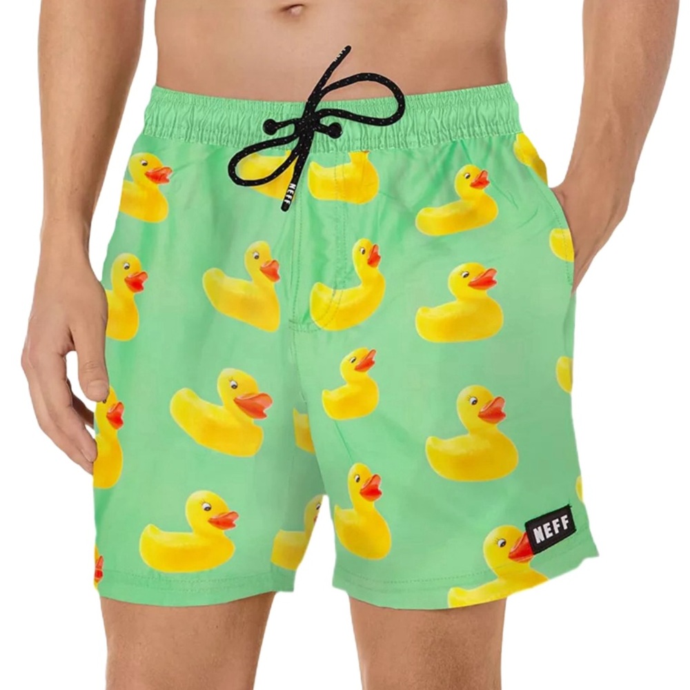 NWOT: MEN’S NEFF DUCKY 17” HOT TUB SWIM TRUNKS - M / See Description for Pattern